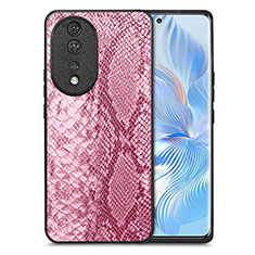 Coque Luxe Cuir Housse Etui S02D pour Huawei Honor 80 5G Rose