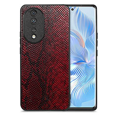 Coque Luxe Cuir Housse Etui S02D pour Huawei Honor 80 5G Rouge