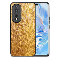 Coque Luxe Cuir Housse Etui S02D pour Huawei Honor 80 Pro 5G Jaune