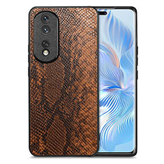 Coque Luxe Cuir Housse Etui S02D pour Huawei Honor 80 Pro 5G Marron