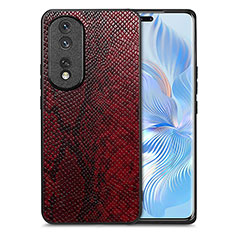 Coque Luxe Cuir Housse Etui S02D pour Huawei Honor 80 Pro 5G Rouge