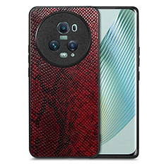 Coque Luxe Cuir Housse Etui S02D pour Huawei Honor Magic5 Pro 5G Rouge