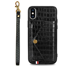 Coque Luxe Cuir Housse Etui S02D pour Samsung Galaxy M11 Noir