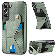 Coque Luxe Cuir Housse Etui S02D pour Samsung Galaxy S21 Plus 5G Vert