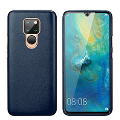 Coque Luxe Cuir Housse Etui S03 pour Huawei Mate 20 Bleu