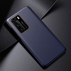 Coque Luxe Cuir Housse Etui S03 pour Huawei P40 Bleu