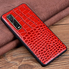 Coque Luxe Cuir Housse Etui S03 pour Oppo Find X2 Pro Rouge