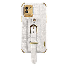 Coque Luxe Cuir Housse Etui S03 pour Samsung Galaxy A03 Blanc