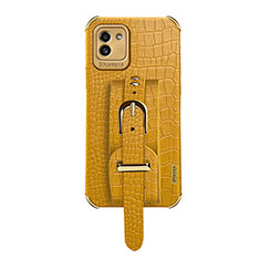 Coque Luxe Cuir Housse Etui S03 pour Samsung Galaxy A03 Jaune