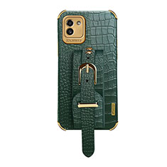 Coque Luxe Cuir Housse Etui S03 pour Samsung Galaxy A03 Vert