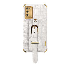 Coque Luxe Cuir Housse Etui S03 pour Samsung Galaxy A03s Blanc