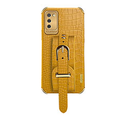 Coque Luxe Cuir Housse Etui S03 pour Samsung Galaxy A03s Jaune