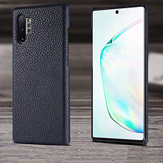 Coque Luxe Cuir Housse Etui S03 pour Samsung Galaxy Note 10 Plus 5G Bleu