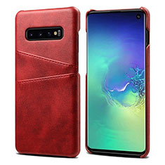 Coque Luxe Cuir Housse Etui S03 pour Samsung Galaxy S10 Rouge