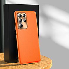 Coque Luxe Cuir Housse Etui S03 pour Samsung Galaxy S25 Ultra 5G Orange