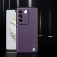 Coque Luxe Cuir Housse Etui S03 pour Vivo V27e 5G Violet