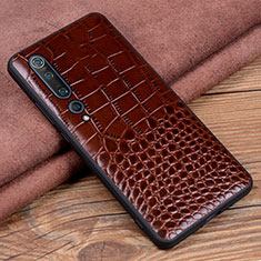 Coque Luxe Cuir Housse Etui S03 pour Xiaomi Mi 10 Marron