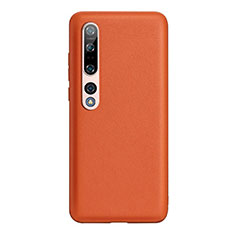 Coque Luxe Cuir Housse Etui S03 pour Xiaomi Mi 10 Pro Orange