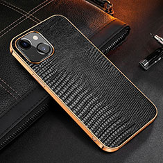 Coque Luxe Cuir Housse Etui S04 pour Apple iPhone 13 Mini Noir