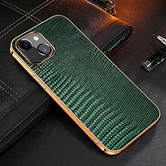 Coque Luxe Cuir Housse Etui S04 pour Apple iPhone 13 Vert