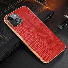 Coque Luxe Cuir Housse Etui S04 pour Apple iPhone 14 Plus Rouge