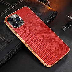 Coque Luxe Cuir Housse Etui S04 pour Apple iPhone 14 Pro Max Rouge