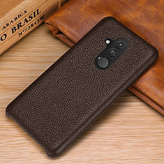 Coque Luxe Cuir Housse Etui S04 pour Huawei Mate 20 Lite Marron