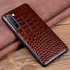 Coque Luxe Cuir Housse Etui S04 pour Oppo Find X2 Lite Marron