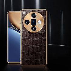 Coque Luxe Cuir Housse Etui S04 pour Oppo Find X7 5G Marron