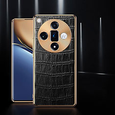 Coque Luxe Cuir Housse Etui S04 pour Oppo Find X7 Ultra 5G Noir