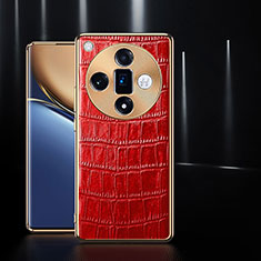 Coque Luxe Cuir Housse Etui S04 pour Oppo Find X7 Ultra 5G Rouge