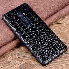 Coque Luxe Cuir Housse Etui S04 pour Oppo Reno2 Noir