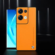 Coque Luxe Cuir Housse Etui S04 pour Oppo Reno9 Pro 5G Orange