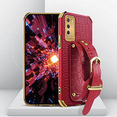 Coque Luxe Cuir Housse Etui S04 pour Samsung Galaxy F02S SM-E025F Rouge