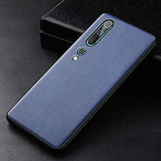 Coque Luxe Cuir Housse Etui S04 pour Xiaomi Mi 10 Bleu