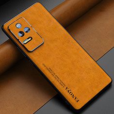 Coque Luxe Cuir Housse Etui S04 pour Xiaomi Redmi K50 5G Orange