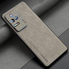 Coque Luxe Cuir Housse Etui S04 pour Xiaomi Redmi K50 Pro 5G Gris