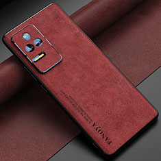 Coque Luxe Cuir Housse Etui S04 pour Xiaomi Redmi K50 Pro 5G Rouge