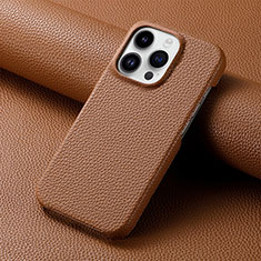 Coque Luxe Cuir Housse Etui S04D pour Apple iPhone 13 Pro Marron