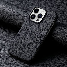 Coque Luxe Cuir Housse Etui S04D pour Apple iPhone 13 Pro Max Noir