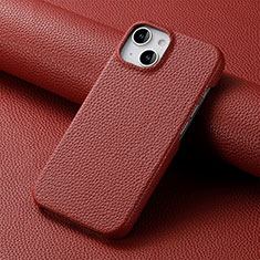 Coque Luxe Cuir Housse Etui S04D pour Apple iPhone 13 Rouge