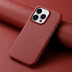 Coque Luxe Cuir Housse Etui S04D pour Apple iPhone 14 Pro Max Rouge