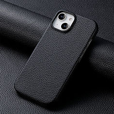 Coque Luxe Cuir Housse Etui S04D pour Apple iPhone 15 Noir