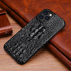 Coque Luxe Cuir Housse Etui S05 pour Apple iPhone 15 Pro Max Noir