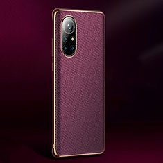 Coque Luxe Cuir Housse Etui S05 pour Huawei Nova 8 Pro 5G Violet