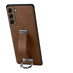 Coque Luxe Cuir Housse Etui S05 pour Samsung Galaxy S21 Plus 5G Marron