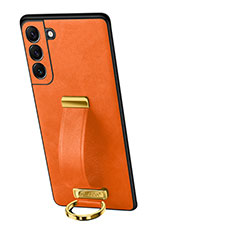 Coque Luxe Cuir Housse Etui S05 pour Samsung Galaxy S22 Plus 5G Orange