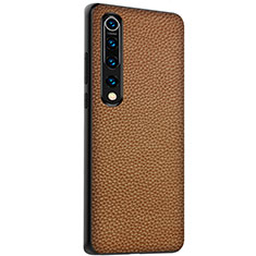 Coque Luxe Cuir Housse Etui S05 pour Xiaomi Mi 10 Orange