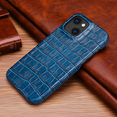 Coque Luxe Cuir Housse Etui S06 pour Apple iPhone 13 Bleu