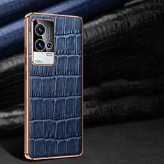 Coque Luxe Cuir Housse Etui S06 pour Vivo iQOO 8 5G Bleu